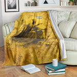 Mansa Musa Blanket Golden Legacy Theme Ancient Map Regal Portrait of Mali Emperor Timbuktu - African Pride
