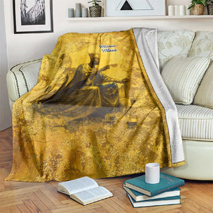 Mansa Musa Blanket Golden Legacy Theme Ancient Map Regal Portrait of Mali Emperor Timbuktu - African Pride