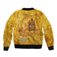 Mansa Musa Bomber Jacket Golden Legacy Theme Ancient Map Regal Portrait of Mali Emperor Timbuktu - African Pride
