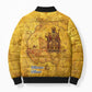 Mansa Musa Bomber Puffer Jacket Golden Legacy Theme Ancient Map Regal Portrait of Mali Emperor Timbuktu - African Pride