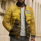 Mansa Musa Bomber Puffer Jacket Golden Legacy Theme Ancient Map Regal Portrait of Mali Emperor Timbuktu - African Pride