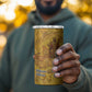 Mansa Musa 4 in 1 Can Cooler Tumbler Golden Legacy Theme Ancient Map Regal Portrait of Mali Emperor Timbuktu - African Pride