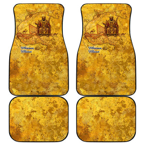 Mansa Musa Car Mats Golden Legacy Theme Ancient Map Regal Portrait of Mali Emperor Timbuktu - African Pride