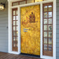 Mansa Musa Door Cover Golden Legacy Theme Ancient Map Regal Portrait of Mali Emperor Timbuktu - African Pride