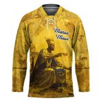 Mansa Musa Hockey Jersey Golden Legacy Theme Ancient Map Regal Portrait of Mali Emperor Timbuktu - African Pride