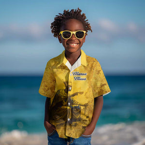 Mansa Musa Kid Hawaiian Shirt Golden Legacy Theme Ancient Map Regal Portrait of Mali Emperor Timbuktu - African Pride