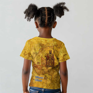 Mansa Musa Kid T shirt Golden Legacy Theme Ancient Map Regal Portrait of Mali Emperor Timbuktu - African Pride