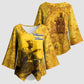 Mansa Musa Kimono Sleeve Blouse Golden Legacy Theme Ancient Map Regal Portrait of Mali Emperor Timbuktu - African Pride