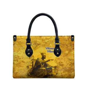 Mansa Musa Leather Bag Golden Legacy Theme Ancient Map Regal Portrait of Mali Emperor Timbuktu - African Pride