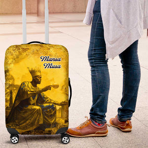 Mansa Musa Luggage Cover Golden Legacy Theme Ancient Map Regal Portrait of Mali Emperor Timbuktu - African Pride