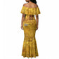 Mansa Musa Mermaid Dress Golden Legacy Theme Ancient Map Regal Portrait of Mali Emperor Timbuktu - African Pride