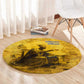 Mansa Musa Round Carpet Golden Legacy Theme Ancient Map Regal Portrait of Mali Emperor Timbuktu - African Pride