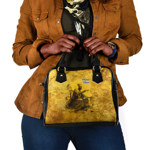 Mansa Musa Shoulder Handbag Golden Legacy Theme Ancient Map Regal Portrait of Mali Emperor Timbuktu - African Pride