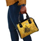 Mansa Musa Shoulder Handbag Golden Legacy Theme Ancient Map Regal Portrait of Mali Emperor Timbuktu - African Pride