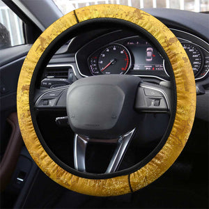 Mansa Musa Steering Wheel Cover Golden Legacy Theme Ancient Map Regal Portrait of Mali Emperor Timbuktu - African Pride