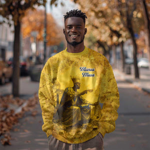 Mansa Musa Sweatshirt Golden Legacy Theme Ancient Map Regal Portrait of Mali Emperor Timbuktu - African Pride