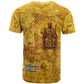 Mansa Musa T shirt Golden Legacy Theme Ancient Map Regal Portrait of Mali Emperor Timbuktu - African Pride