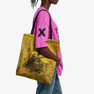 Mansa Musa Tote Bag Golden Legacy Theme Ancient Map Regal Portrait of Mali Emperor Timbuktu - African Pride