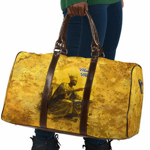 Mansa Musa Travel Bag Golden Legacy Theme Ancient Map Regal Portrait of Mali Emperor Timbuktu - African Pride