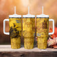 Mansa Musa Tumbler With Handle Golden Legacy Theme Ancient Map Regal Portrait of Mali Emperor Timbuktu - African Pride