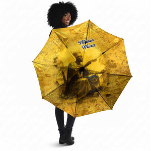 Mansa Musa Umbrella Golden Legacy Theme Ancient Map Regal Portrait of Mali Emperor Timbuktu - African Pride