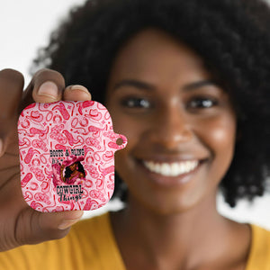 Black Cowgirl AirPods Case Boots And Bling - Pink Leopard Western Diva Melanin