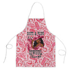 Black Cowgirl Apron Boots And Bling - Pink Leopard Western Diva Melanin