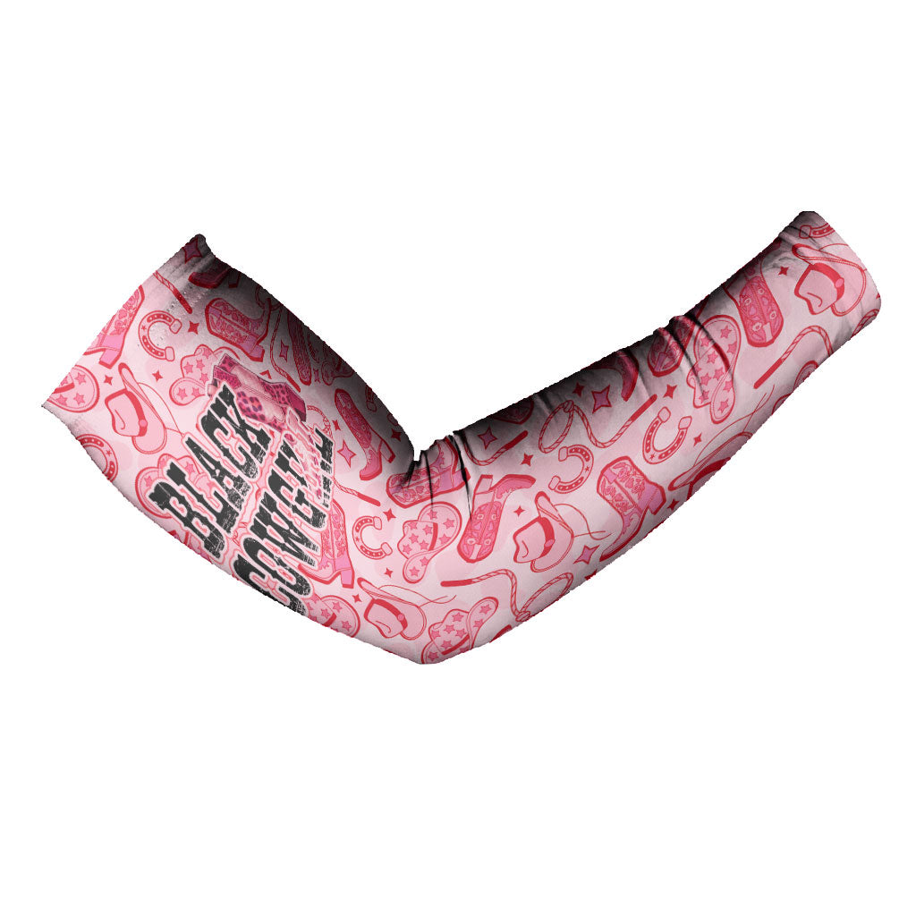 Black Cowgirl Arm Sleeves Boots And Bling - Pink Leopard Western Diva Melanin