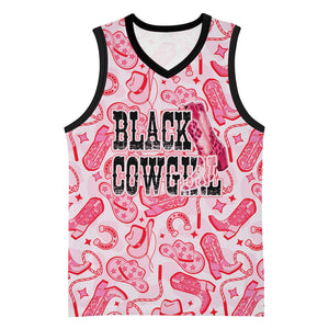 Black Cowgirl Basketball Jersey Boots And Bling - Pink Leopard Western Diva Melanin