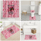 Black Cowgirl Bathroom Set Boots And Bling - Pink Leopard Western Diva Melanin