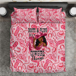 Black Cowgirl Bedding Set Boots And Bling - Pink Leopard Western Diva Melanin