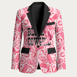 Black Cowgirl Blazer Boots And Bling - Pink Leopard Western Diva Melanin