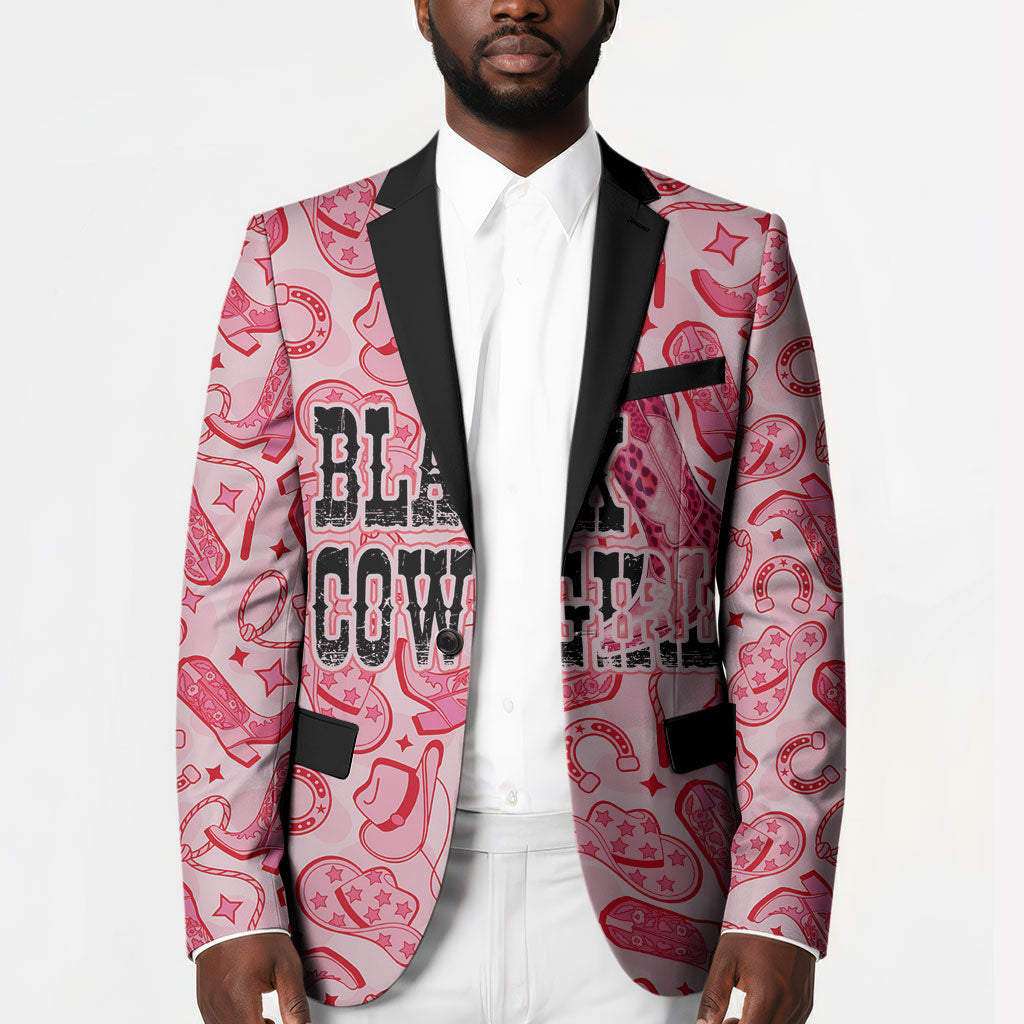 Black Cowgirl Blazer Boots And Bling - Pink Leopard Western Diva Melanin