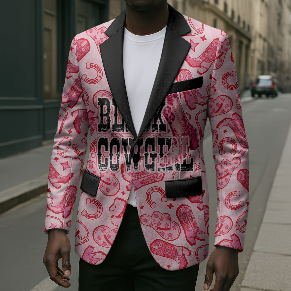 Black Cowgirl Blazer Boots And Bling - Pink Leopard Western Diva Melanin