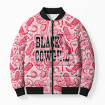 Black Cowgirl Bomber Puffer Jacket Boots And Bling - Pink Leopard Western Diva Melanin