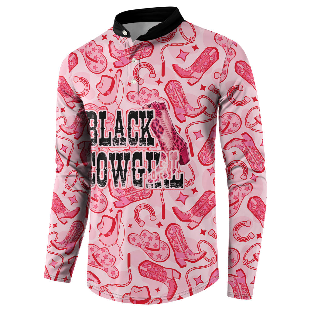 Black Cowgirl Button Sweatshirt Boots And Bling - Pink Leopard Western Diva Melanin