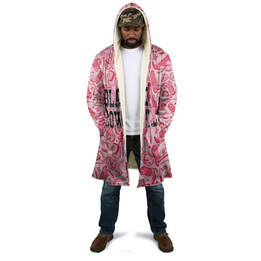 Black Cowgirl Cloak Boots And Bling - Pink Leopard Western Diva Melanin