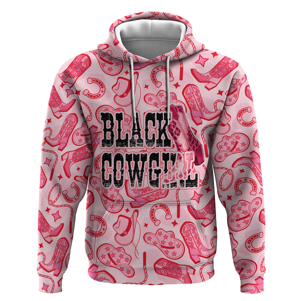 Black Cowgirl Hoodie Boots And Bling - Pink Leopard Western Diva Melanin