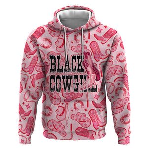 Black Cowgirl Hoodie Boots And Bling - Pink Leopard Western Diva Melanin
