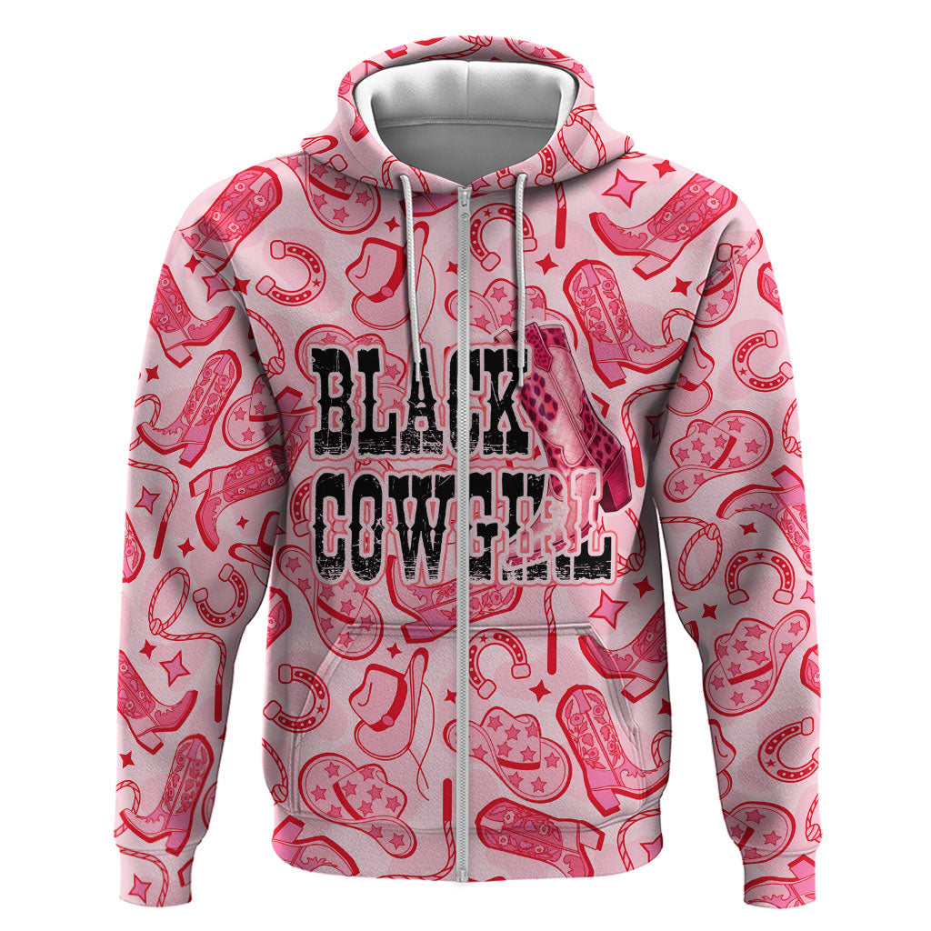 Black Cowgirl Hoodie Boots And Bling - Pink Leopard Western Diva Melanin