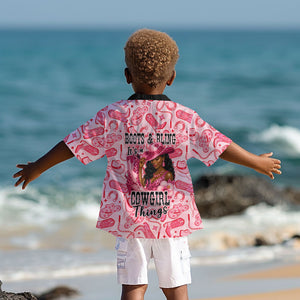 Black Cowgirl Kid Hawaiian Shirt Boots And Bling - Pink Leopard Western Diva Melanin