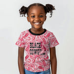 Black Cowgirl Kid T shirt Boots And Bling - Pink Leopard Western Diva Melanin