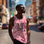 Black Cowgirl Men Tank Top Boots And Bling - Pink Leopard Western Diva Melanin