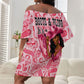 Black Cowgirl Off Shoulder Short Dress Boots And Bling - Pink Leopard Western Diva Melanin