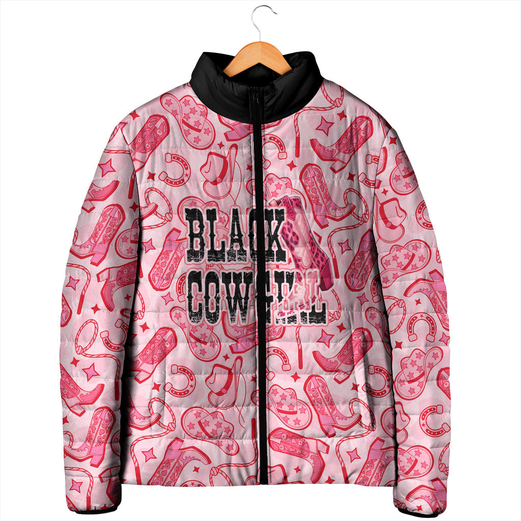 Black Cowgirl Padded Jacket Boots And Bling - Pink Leopard Western Diva Melanin