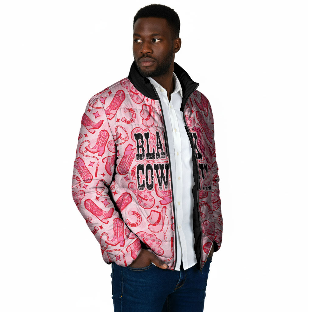 Black Cowgirl Padded Jacket Boots And Bling - Pink Leopard Western Diva Melanin
