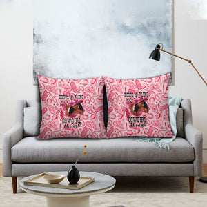 Black Cowgirl Pillow Cover Boots And Bling - Pink Leopard Western Diva Melanin