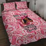 Black Cowgirl Quilt Bed Set Boots And Bling - Pink Leopard Western Diva Melanin