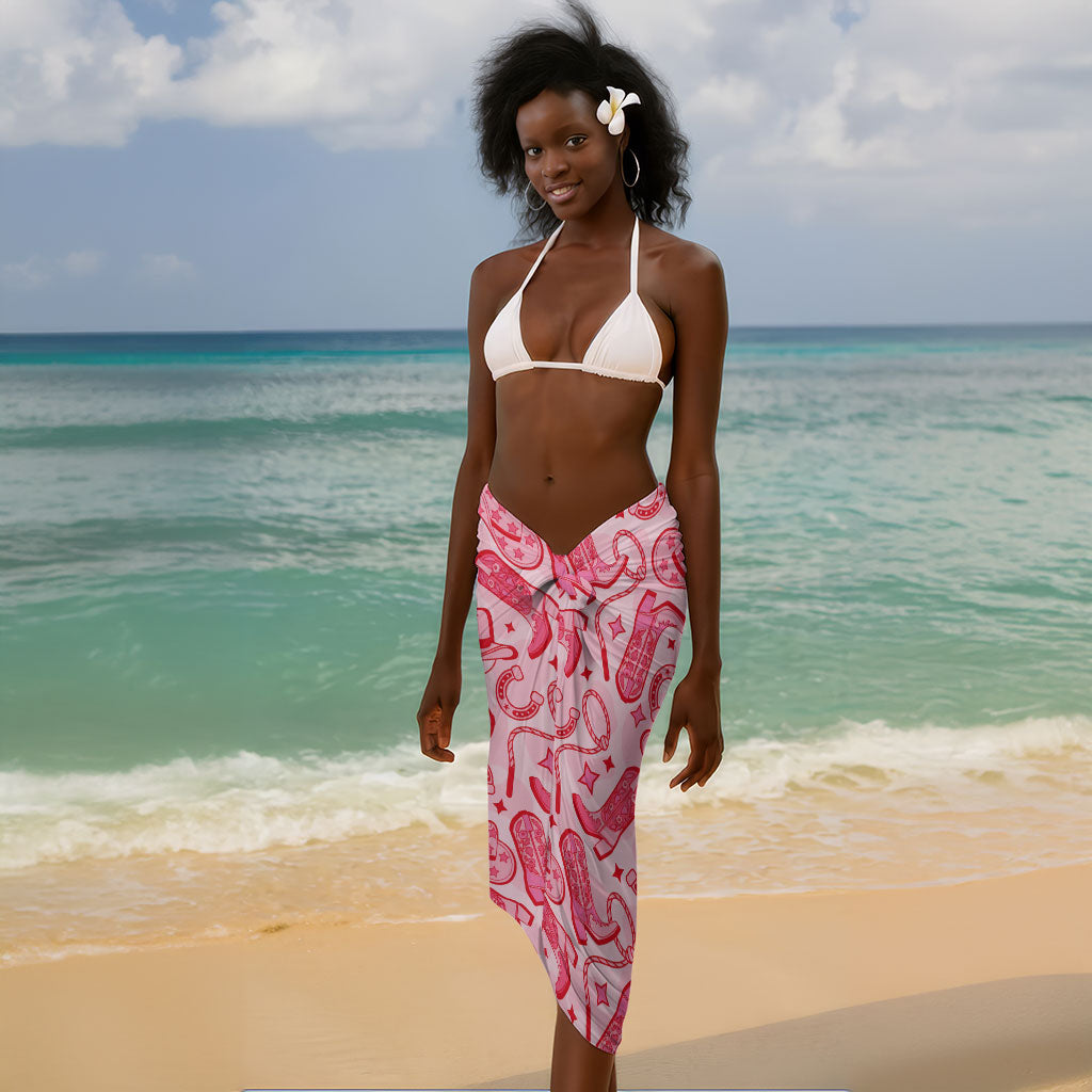 Black Cowgirl Sarong Boots And Bling - Pink Leopard Western Diva Melanin