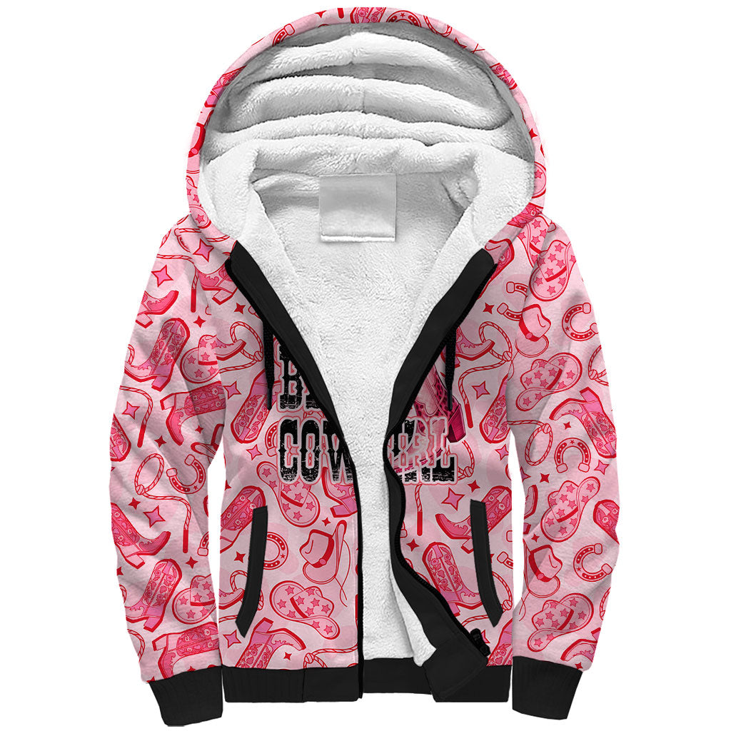 Black Cowgirl Sherpa Hoodie Boots And Bling - Pink Leopard Western Diva Melanin